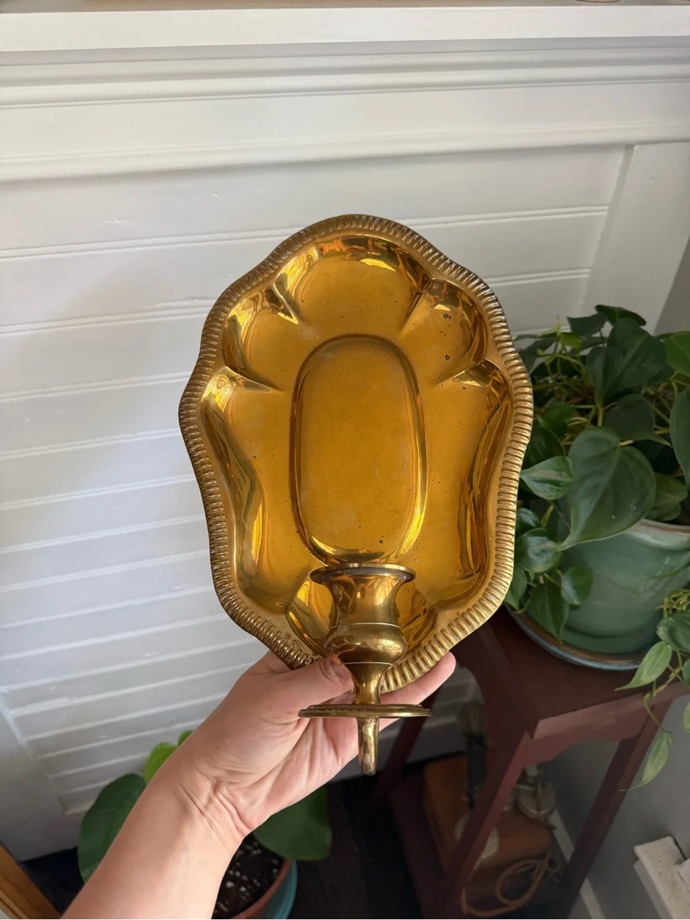 Vintage Brass Wall-Mounted taper Candle Sconce hand crafted imports